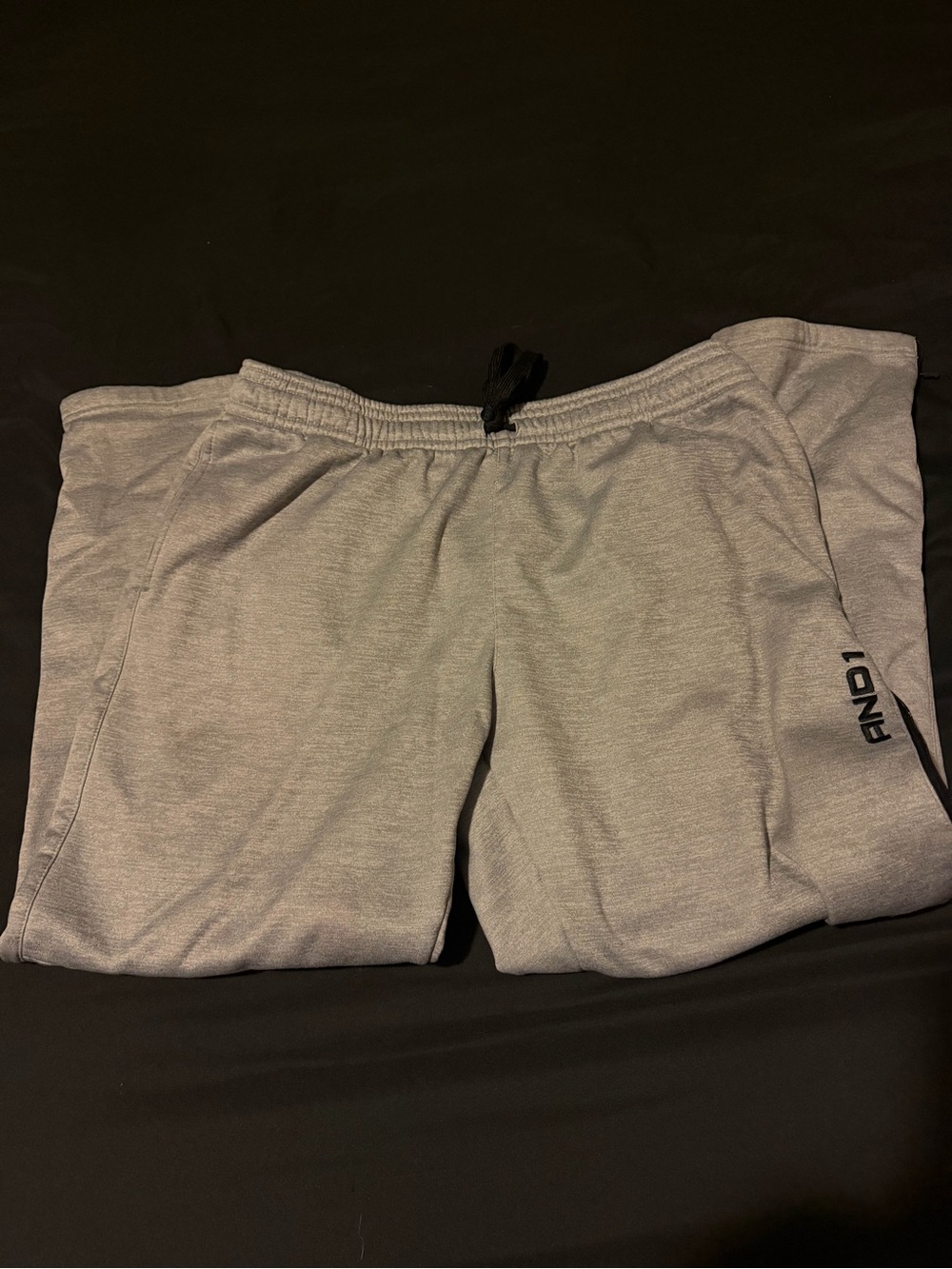 And1 Light Gray Kids Sweat Joggers with Black Drawstring